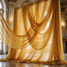 Chiffon Drapery Panel in Gold 1188 - drapery view 4