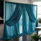 Chiffon Drapery Panel in Aqua 1136 - drapery view 4