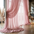 Chiffon Drapery Panel in Pink 1157 - drapery view 2