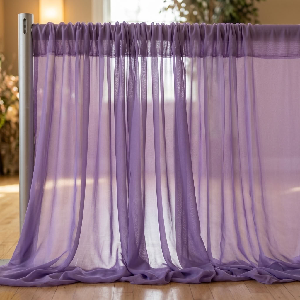 Chiffon Drapery Panel in Lilac 1173 - drapery view 7