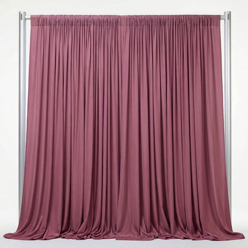 Interlock (Stretch) Drapery Panel in Rose/D 8177 - fabric view 1