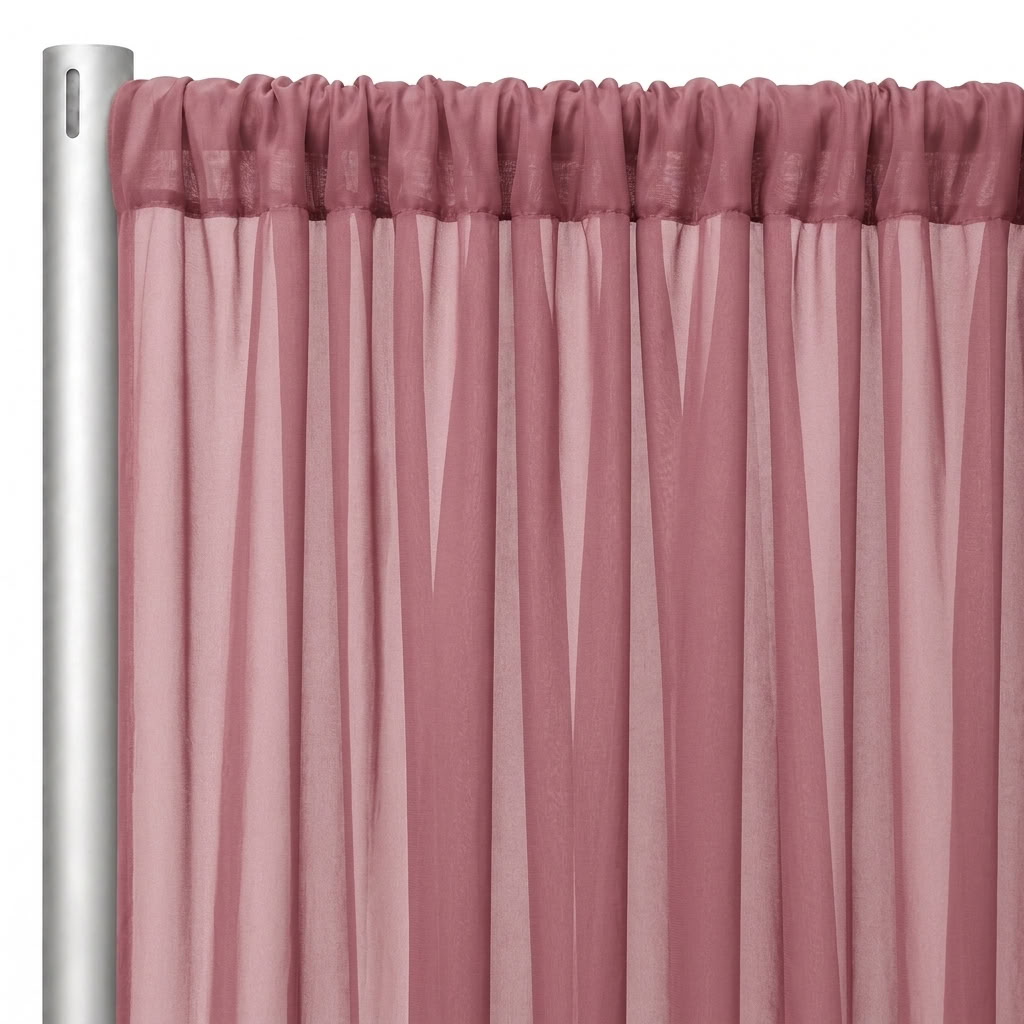 Chiffon Drapery Panel in Rose 1006 - hanging panel