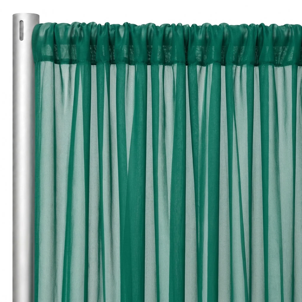Chiffon Drapery Panel in Emerald 5641 - hanging panel