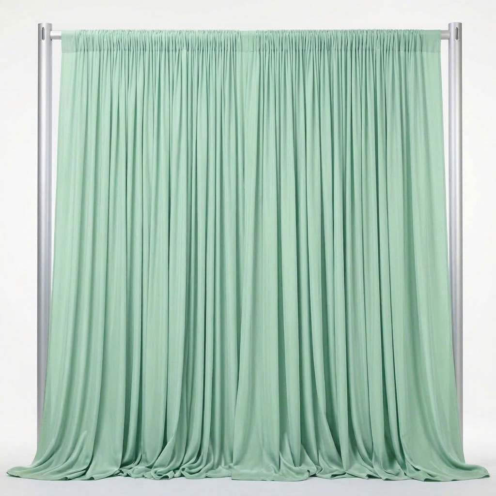 Interlock (Stretch) Drapery Panel in Mint 1765 - fabric view 1