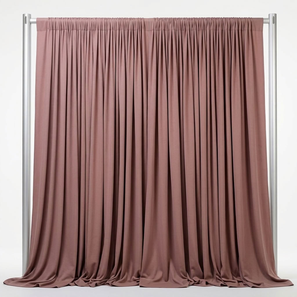 Interlock (Stretch) Drapery Panel in Mauve/D 1801 - fabric view 1