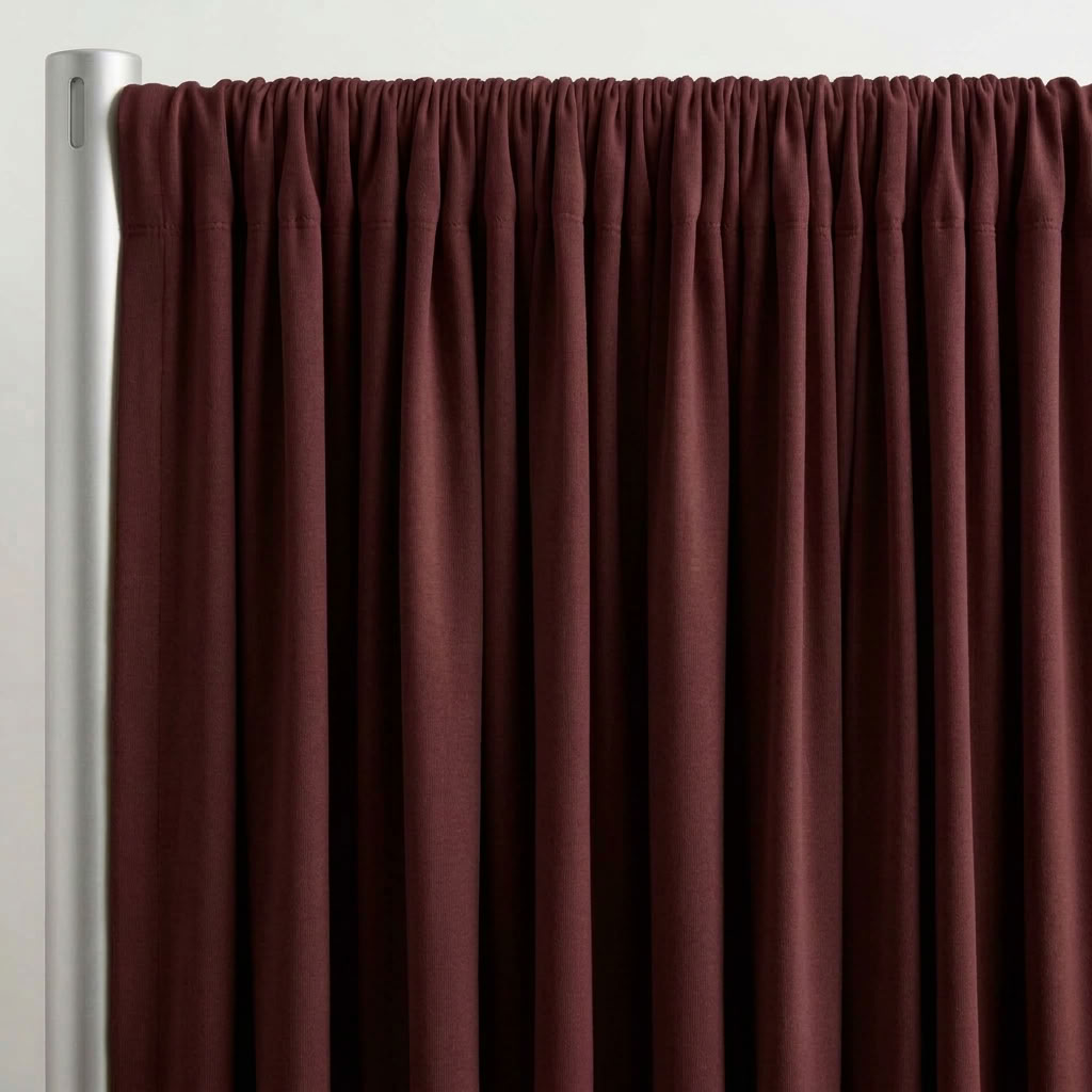 Interlock (Stretch) Drapery Panel in Burgundy 1237 - hanging drapery