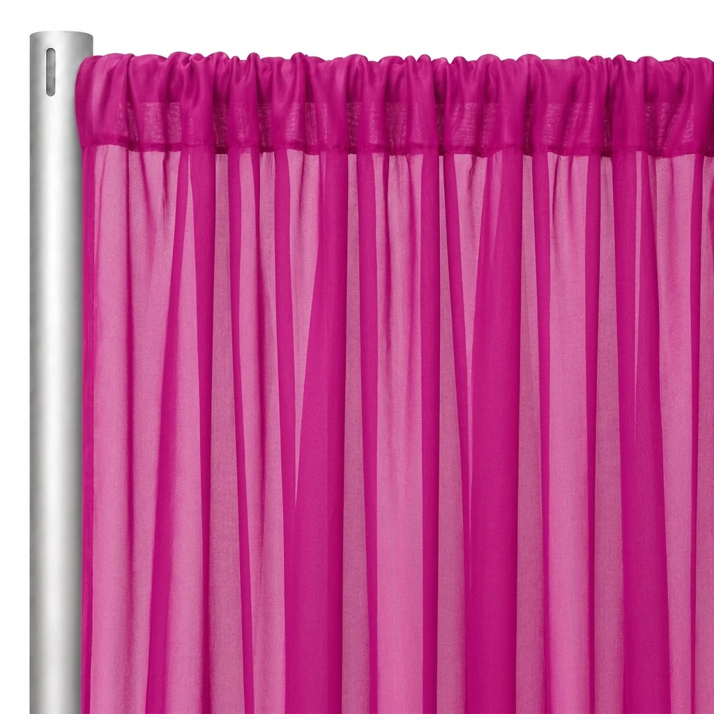Chiffon Drapery Panel in Fuchsia 1229 - hanging panel