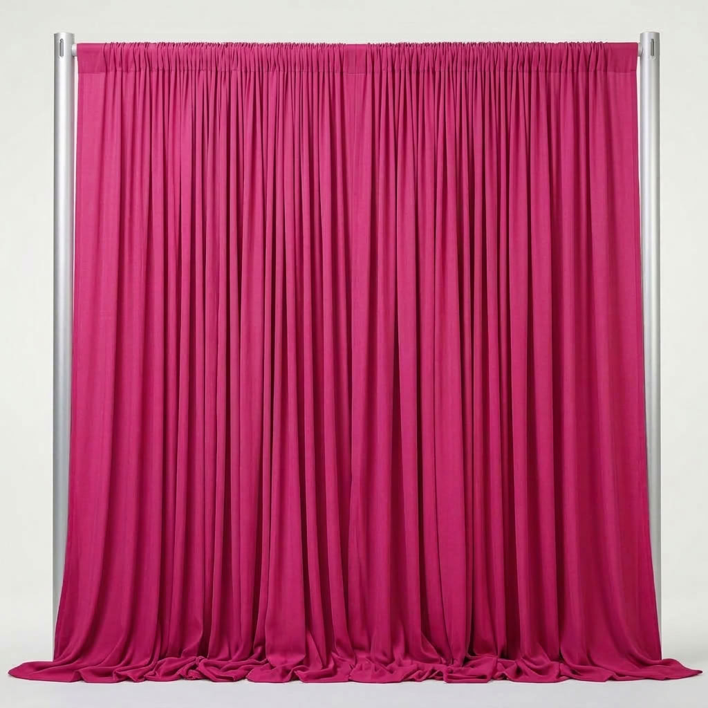 Interlock (Stretch) Drapery Panel in Fuchsia 1219 - fabric view 2