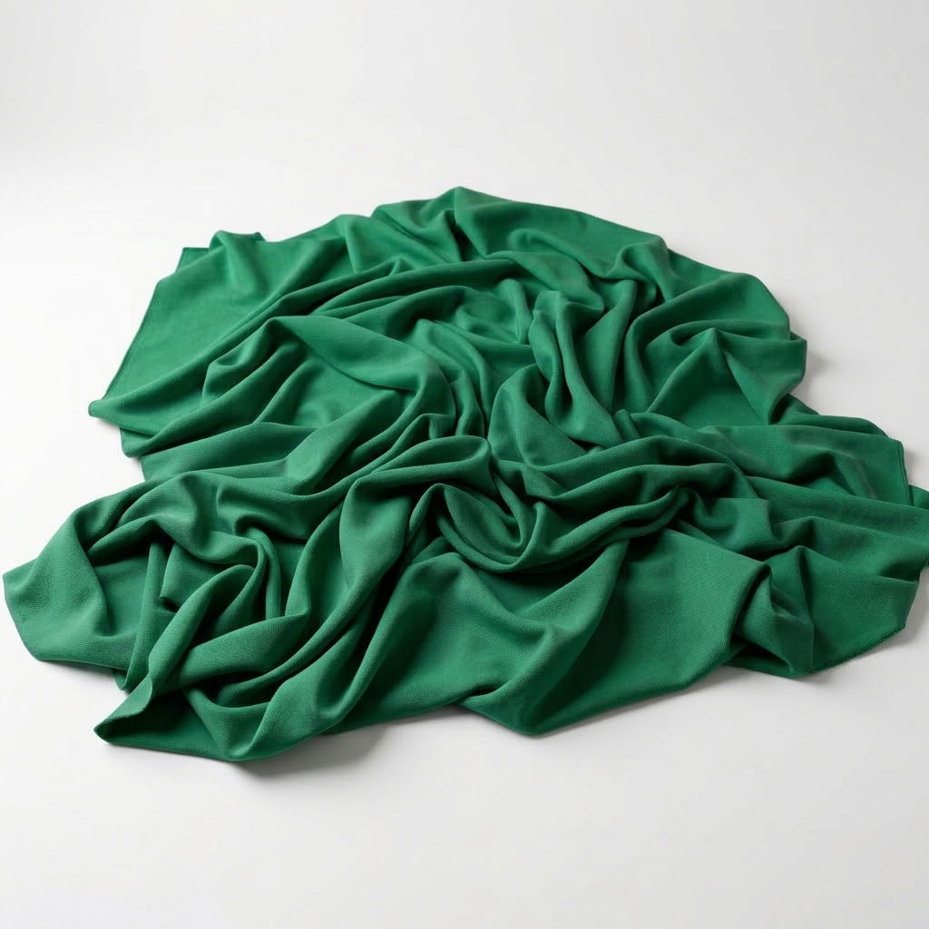 Interlock (Stretch) Drapery Panel in Green 1875 - fabric detail 2