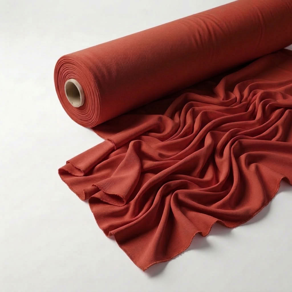 Interlock (Stretch) Wholesale Fabric in Cinnamon 8599 - fabric roll
