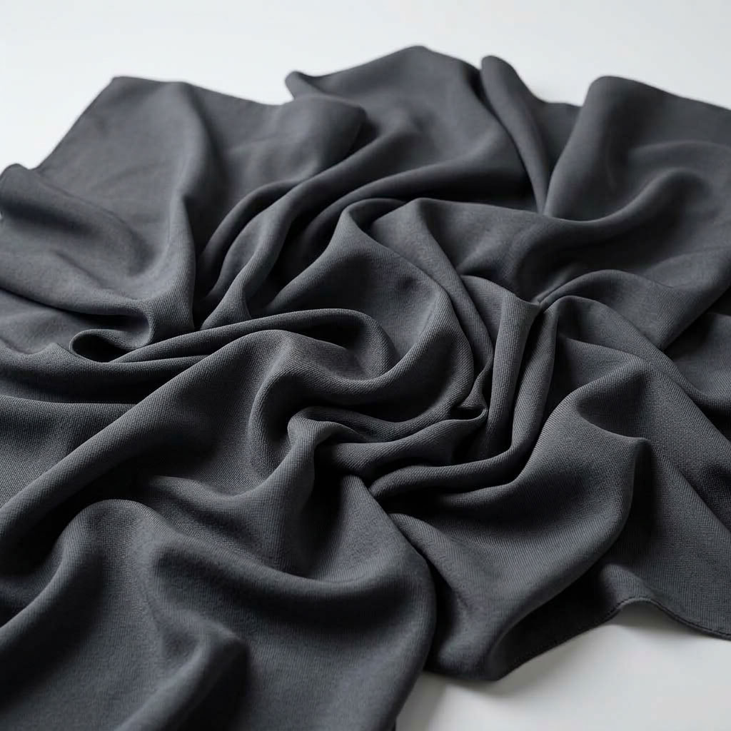 Interlock (Stretch) Drapery Panel in Charcoal 1149 - fabric detail 1