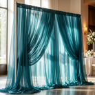 Chiffon Drapery Panel in Aqua 1136 - drapery view 5