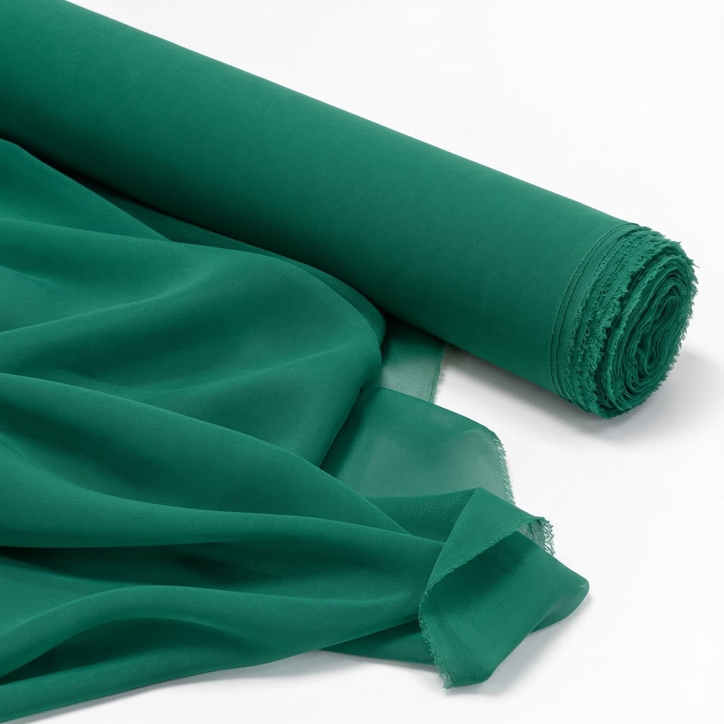 Chiffon wholesale fabric in Emerald 5638 - fabric roll