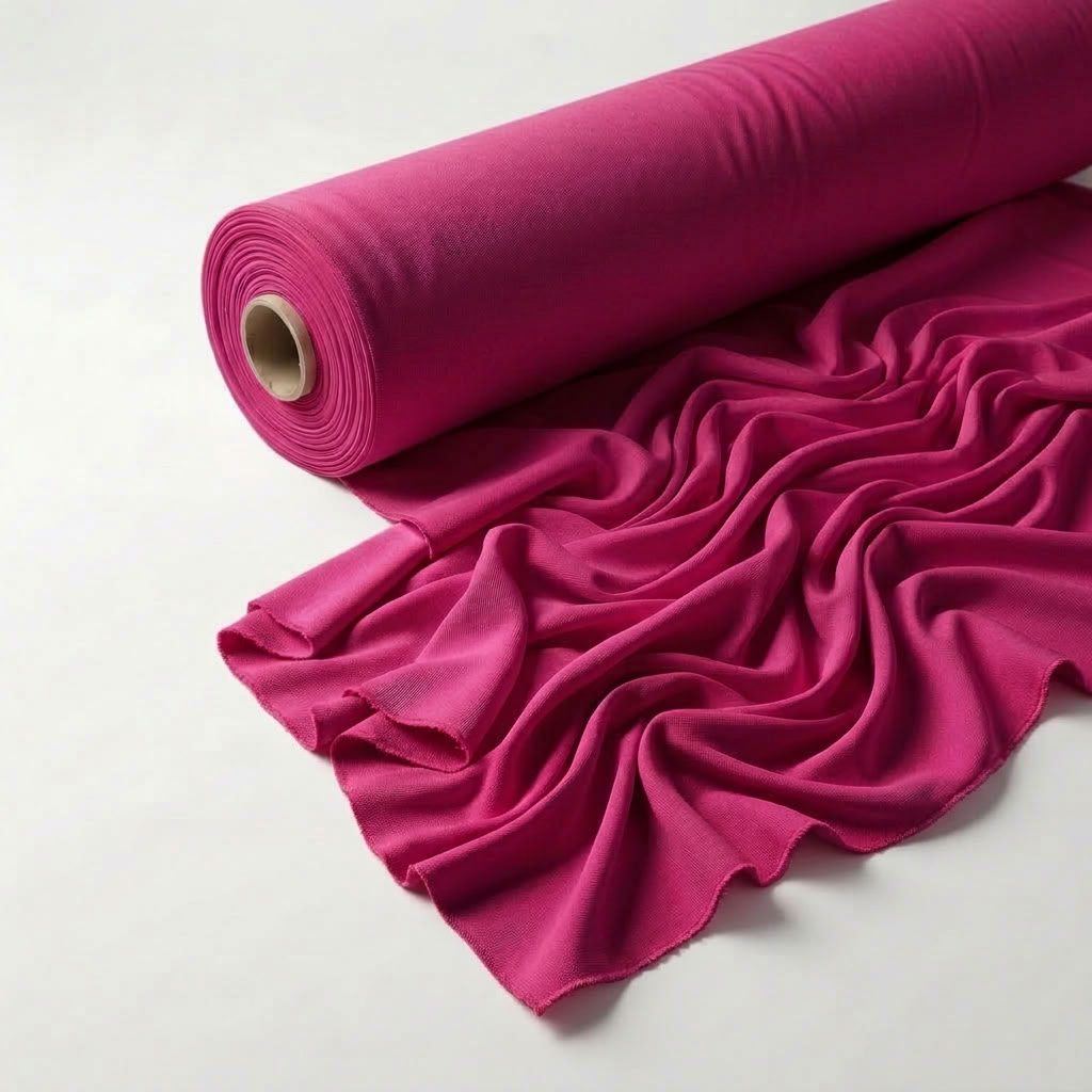 Interlock (Stretch) Wholesale Fabric in Fuchsia 8621 - fabric roll