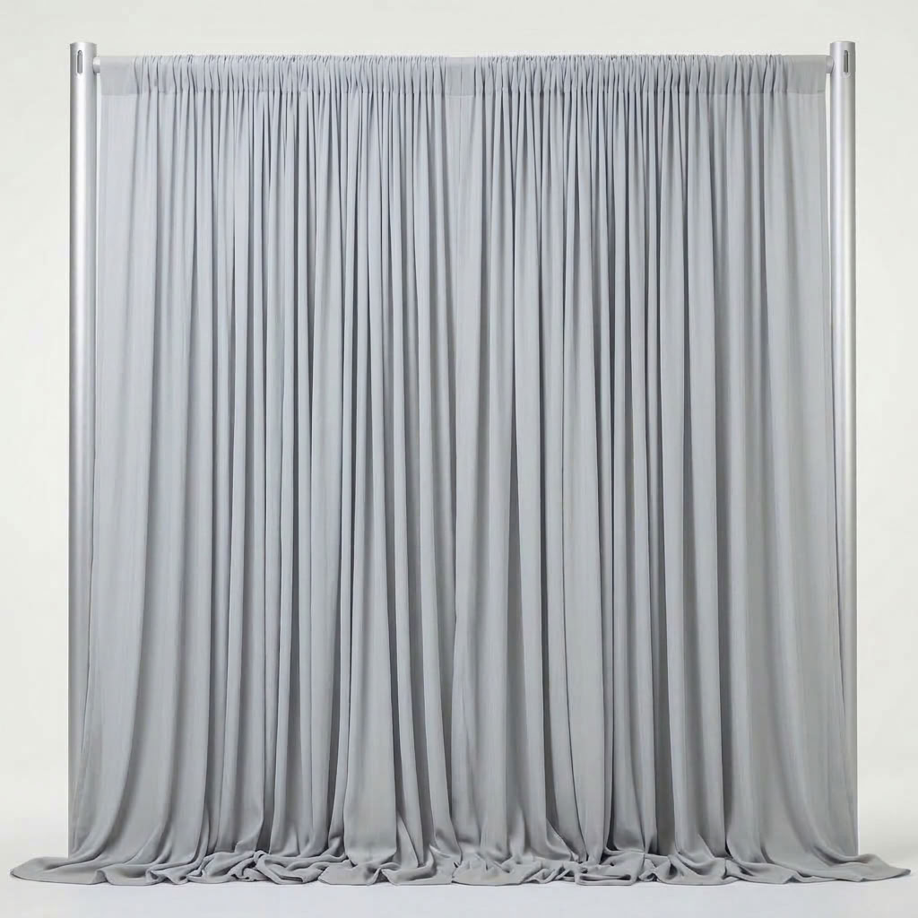 Interlock (Stretch) Drapery Panel in Silver 1302 - fabric view 2