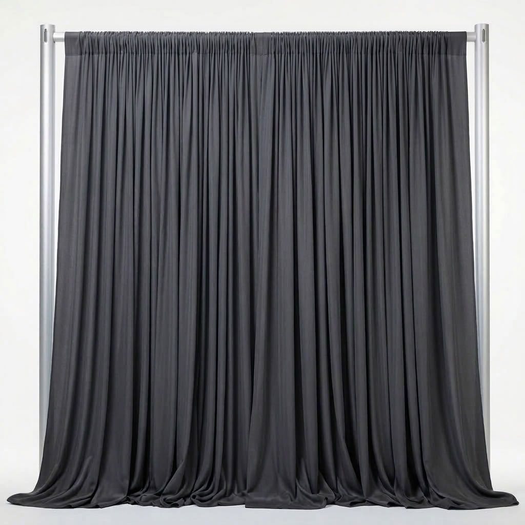 Interlock (Stretch) Drapery Panel in Charcoal 1149 - fabric view 2