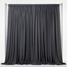 Interlock (Stretch) Drapery Panel in Charcoal 1149 - fabric view 2