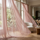 Chiffon Drapery Panel in Rose/Powder 318 - drapery view 1