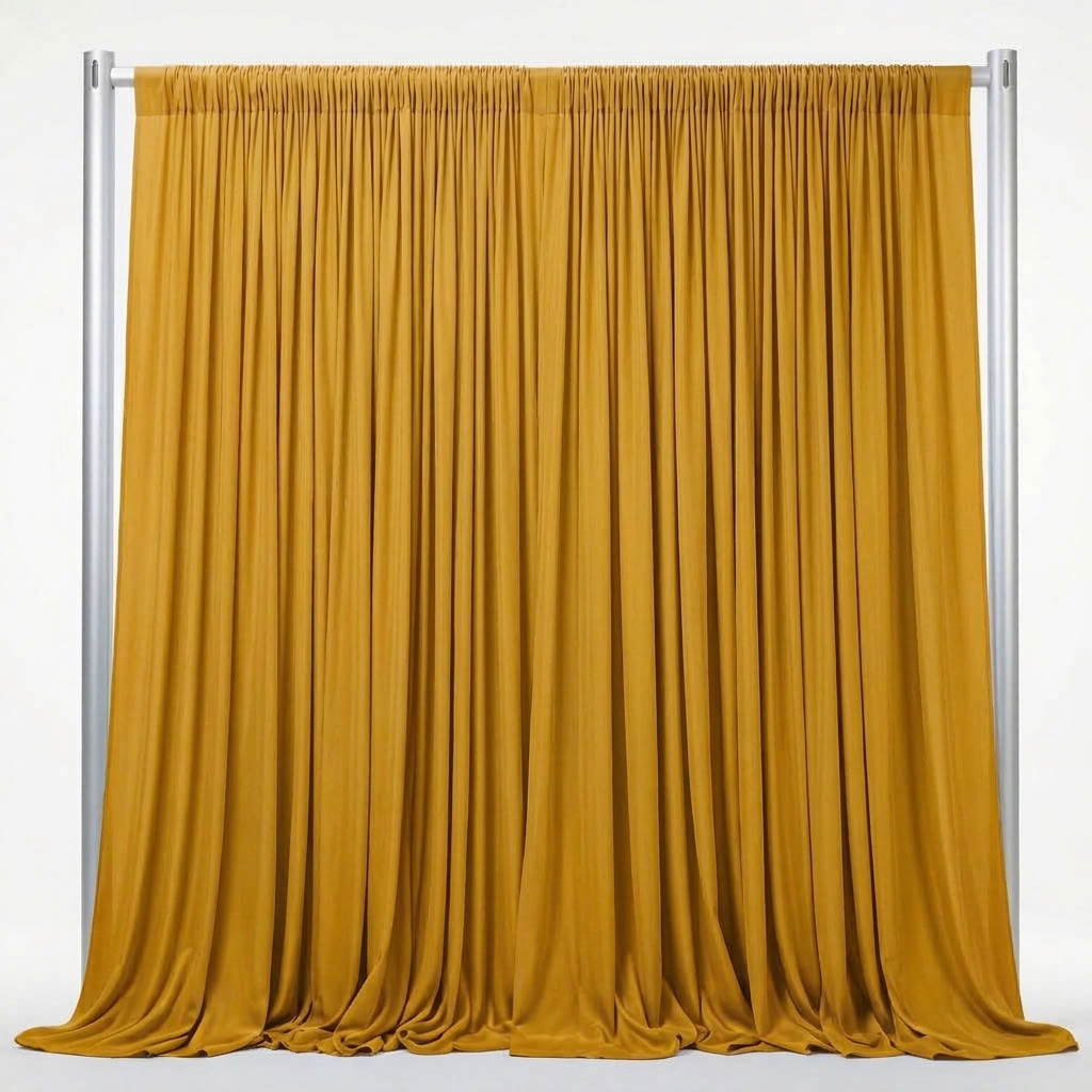 Interlock (Stretch) Drapery Panel in Gold 2009 - fabric view 2