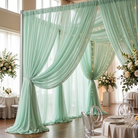 Chiffon Drapery Panel in Mint 1765 - drapery view 4