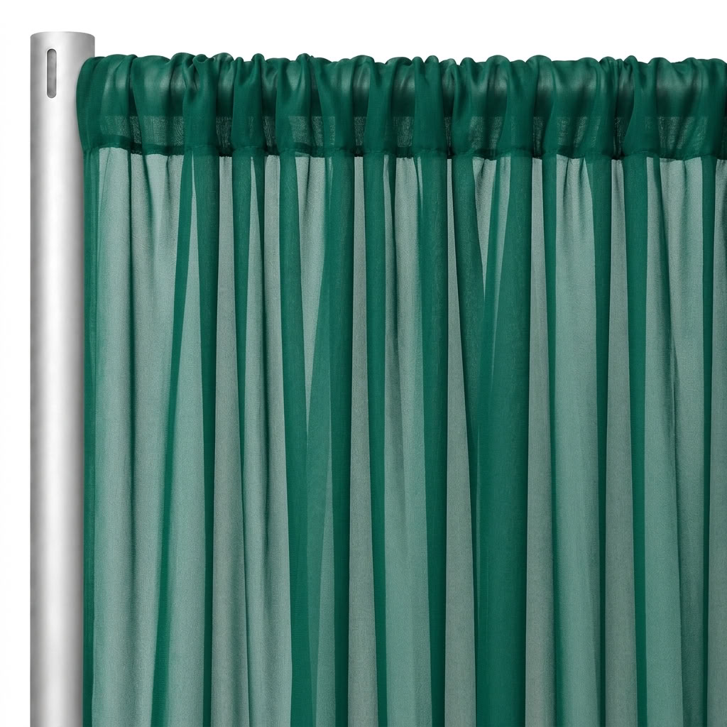 Chiffon Drapery Panel in Emerald 5638 - hanging panel