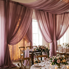 Chiffon Drapery Panel in Mauve 1271 - drapery view 8