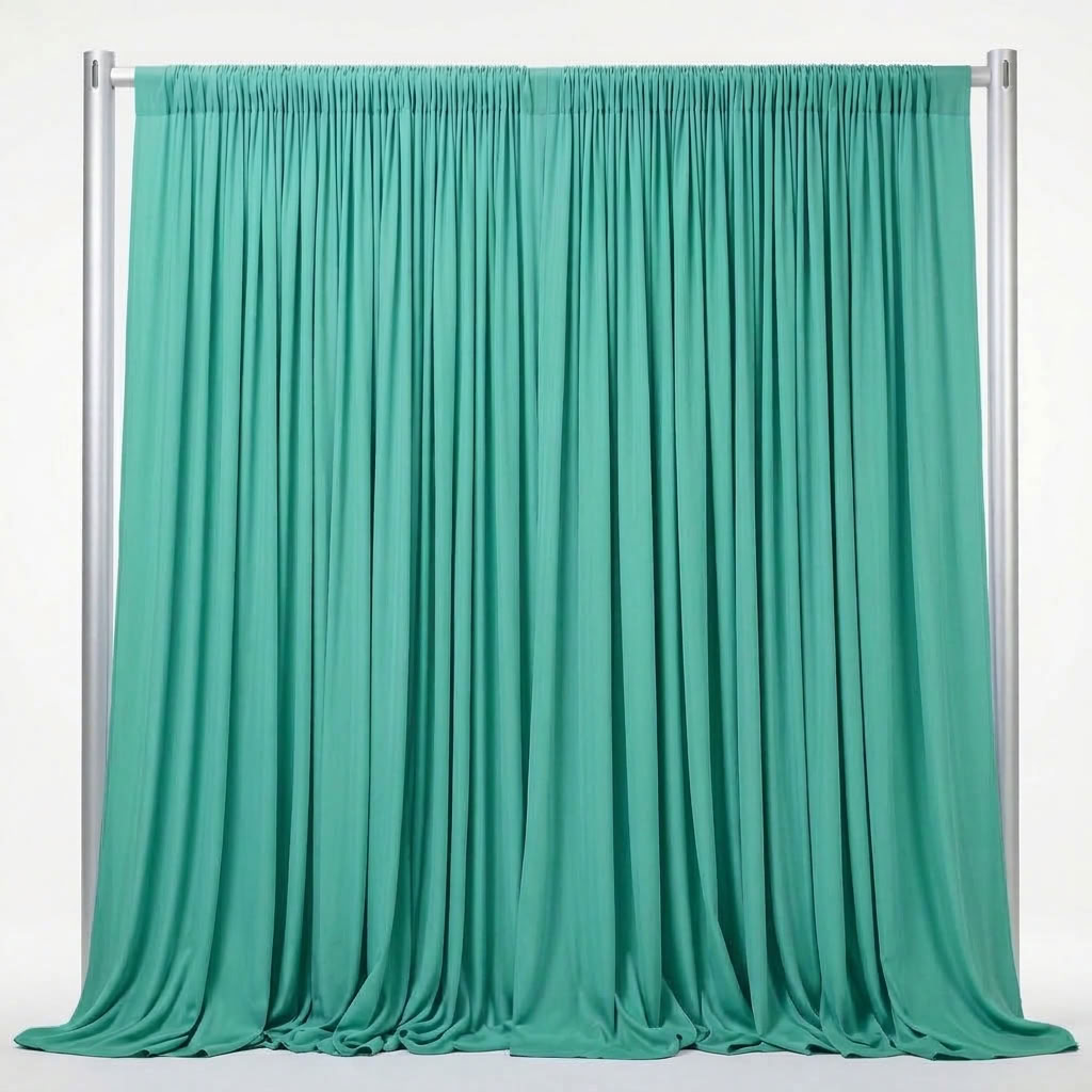 Interlock (Stretch) Drapery Panel in Jade/L 6328 - fabric view 1