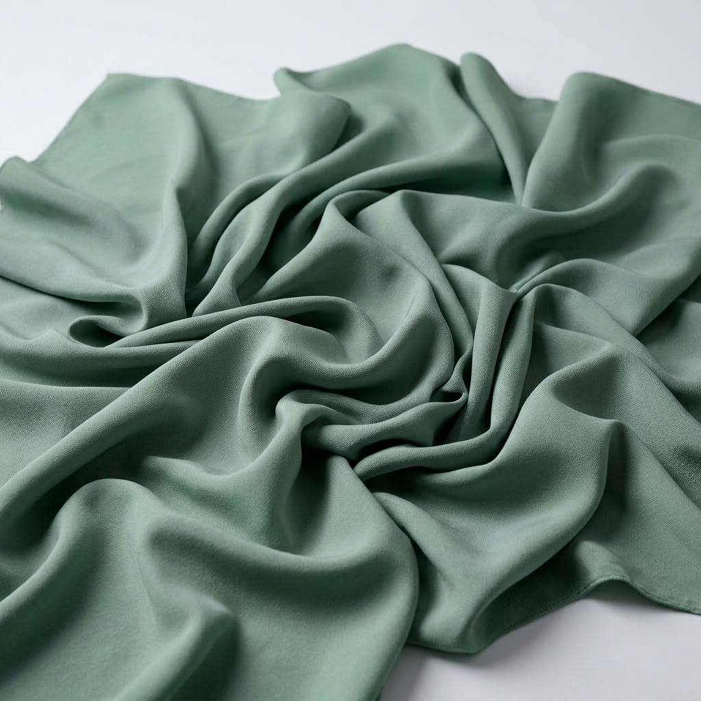 Interlock (Stretch) Wholesale Fabric in Sage Mint 1750 - loose-fold fabric view