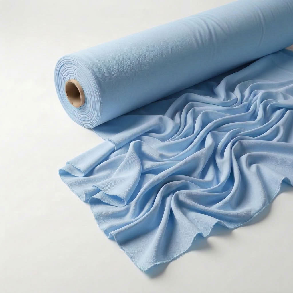 Interlock (Stretch) Wholesale Fabric in Baby/Blue 1121 - fabric roll