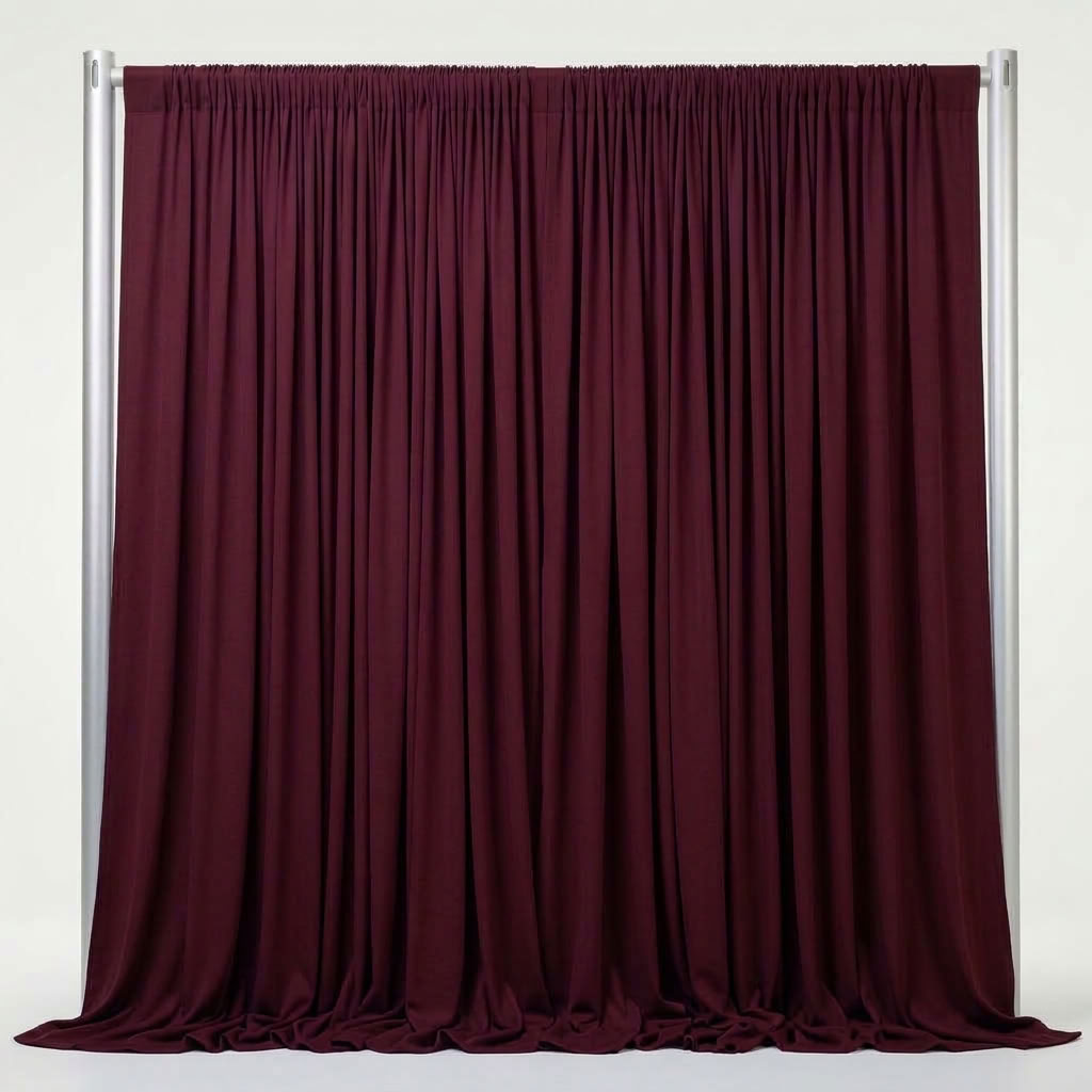 Interlock (Stretch) Drapery Panel in Burgundy 1237 - fabric view 1