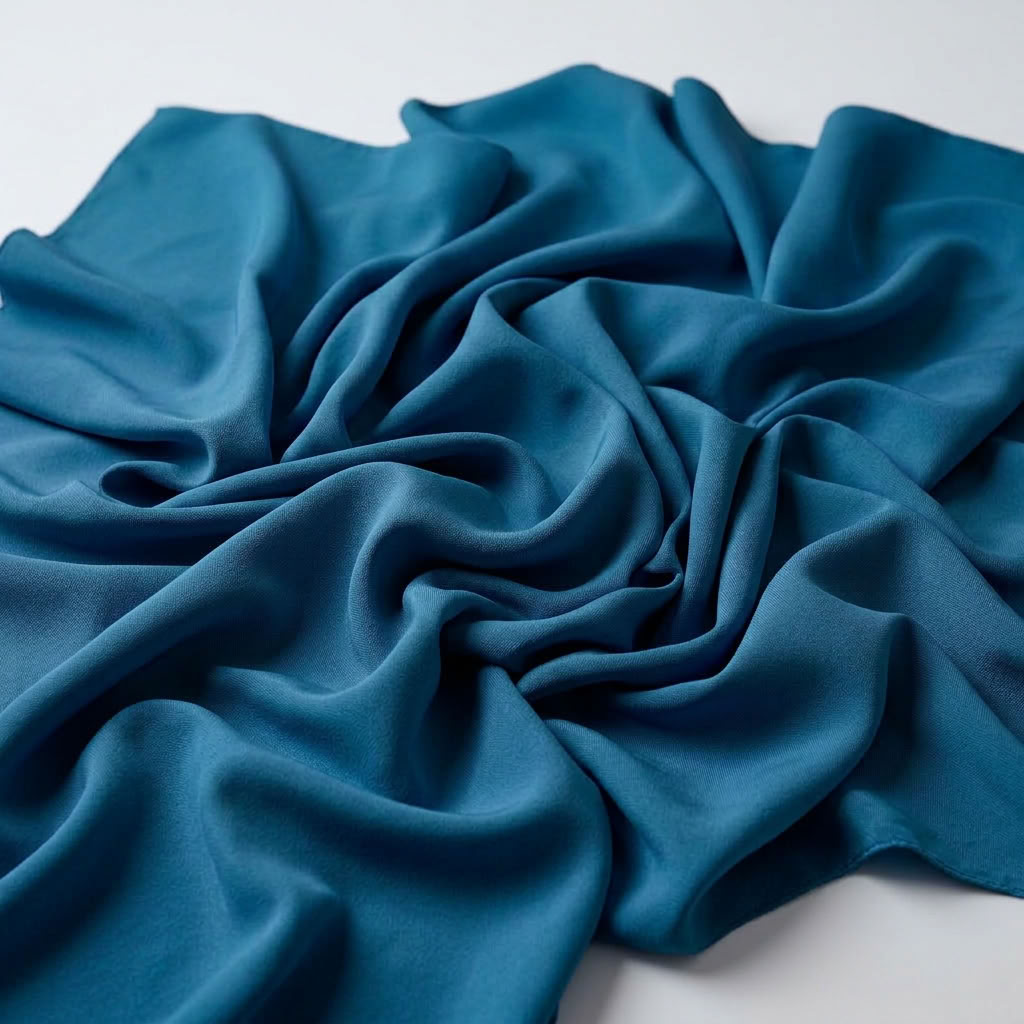 Interlock (Stretch) Drapery Panel in Peacock 1777 - fabric detail 1