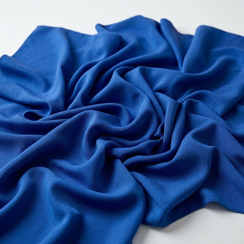 Interlock (Stretch) Drapery Panel in Royal 1144 - fabric detail 1