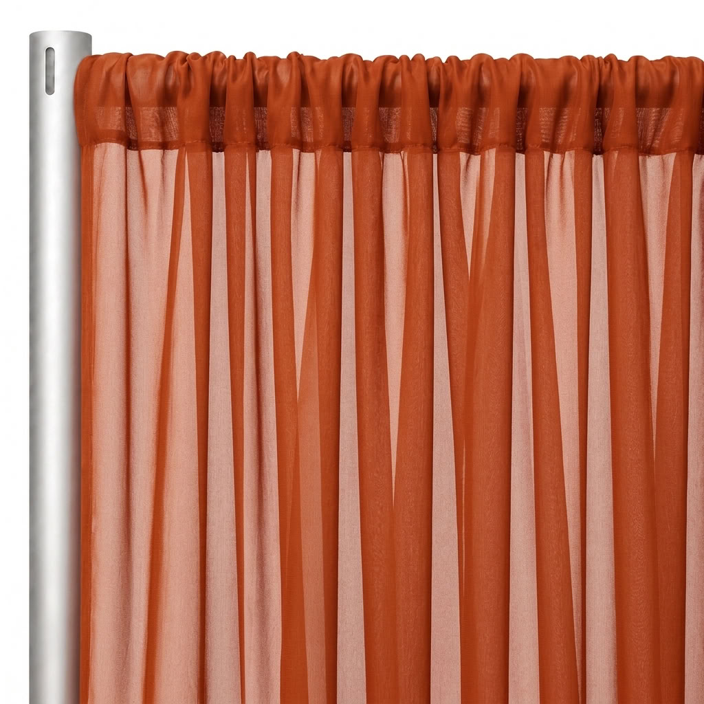 Chiffon Drapery Panel in Rust 1349 - hanging panel