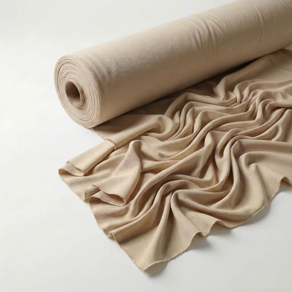 Interlock (Stretch) Drapery Panel in Khaki/L 1326 - fabric roll