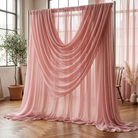 Chiffon Drapery Panel in Rose/Powder 318 - drapery view 2