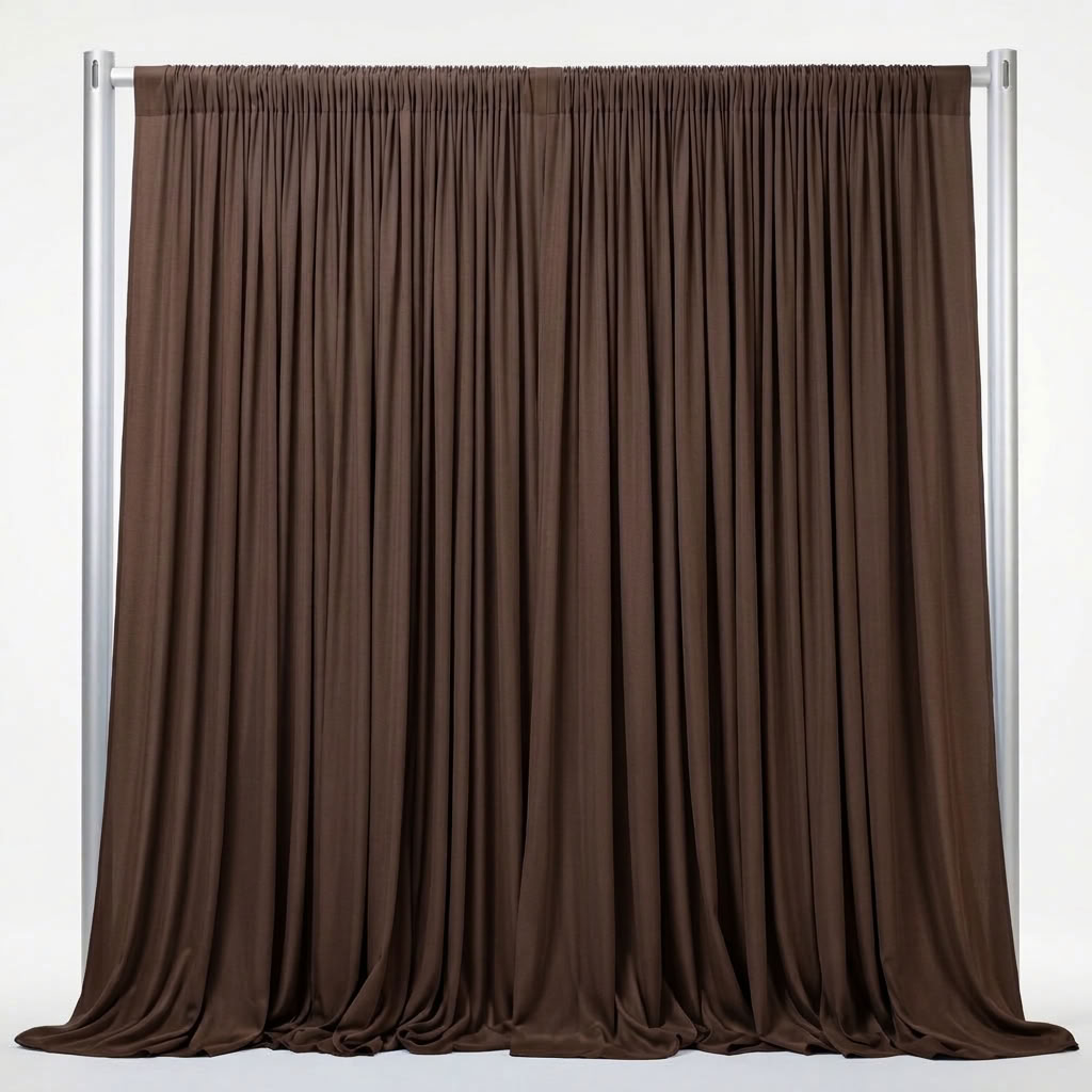 Interlock (Stretch) Drapery Panel in Brown 1266 - fabric view 2
