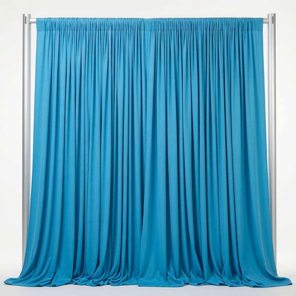Interlock (Stretch) Drapery Panel in Aqua 1135 - fabric view 2
