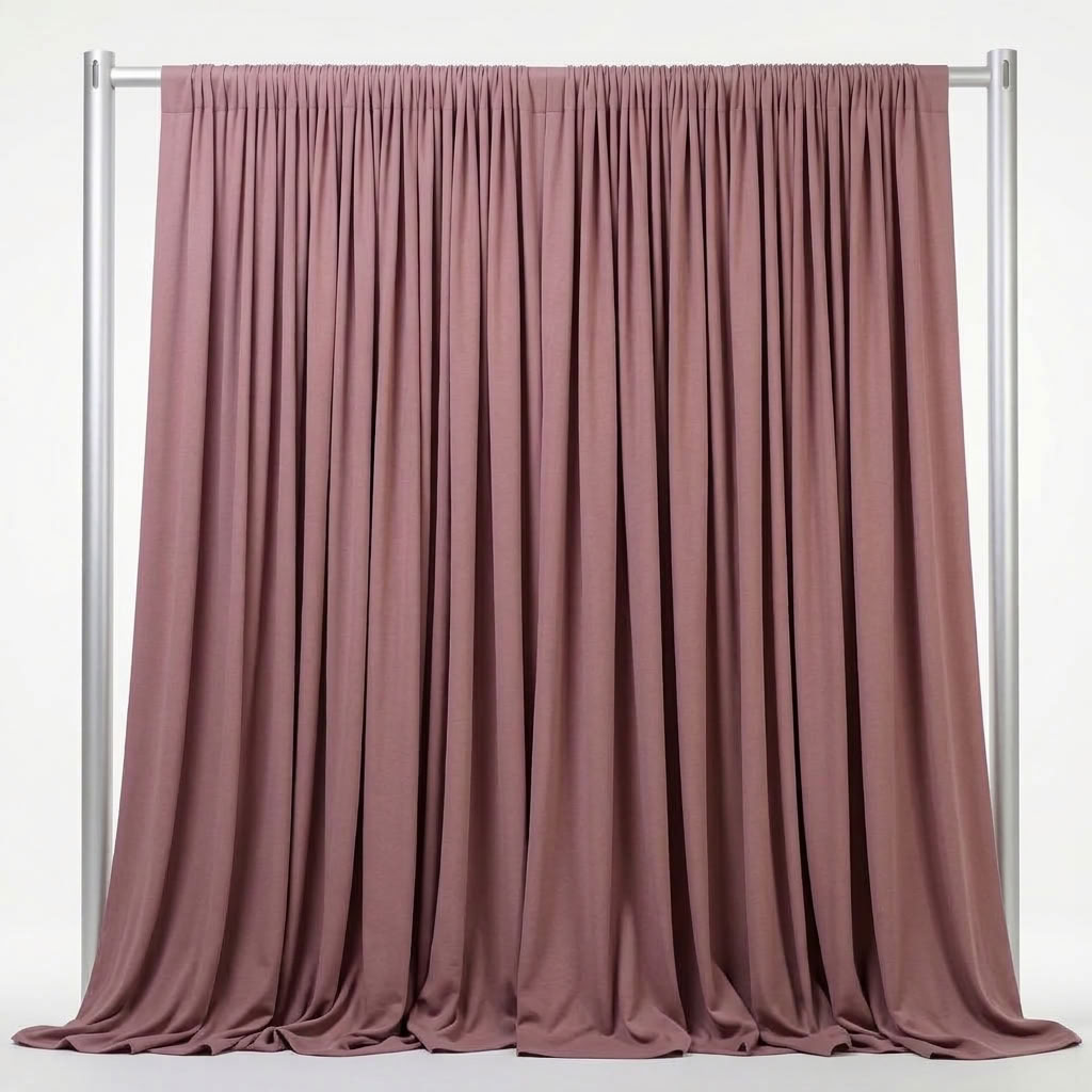 Interlock (Stretch) Drapery Panel in Mauve/D 1801 - fabric view 2