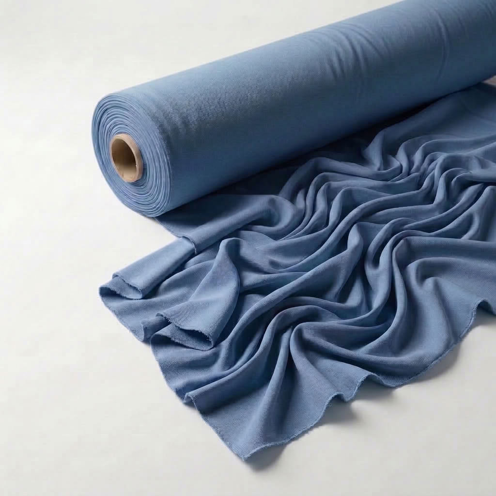 Interlock (Stretch) Wholesale Fabric in Blue/Dusk 4120 - fabric roll