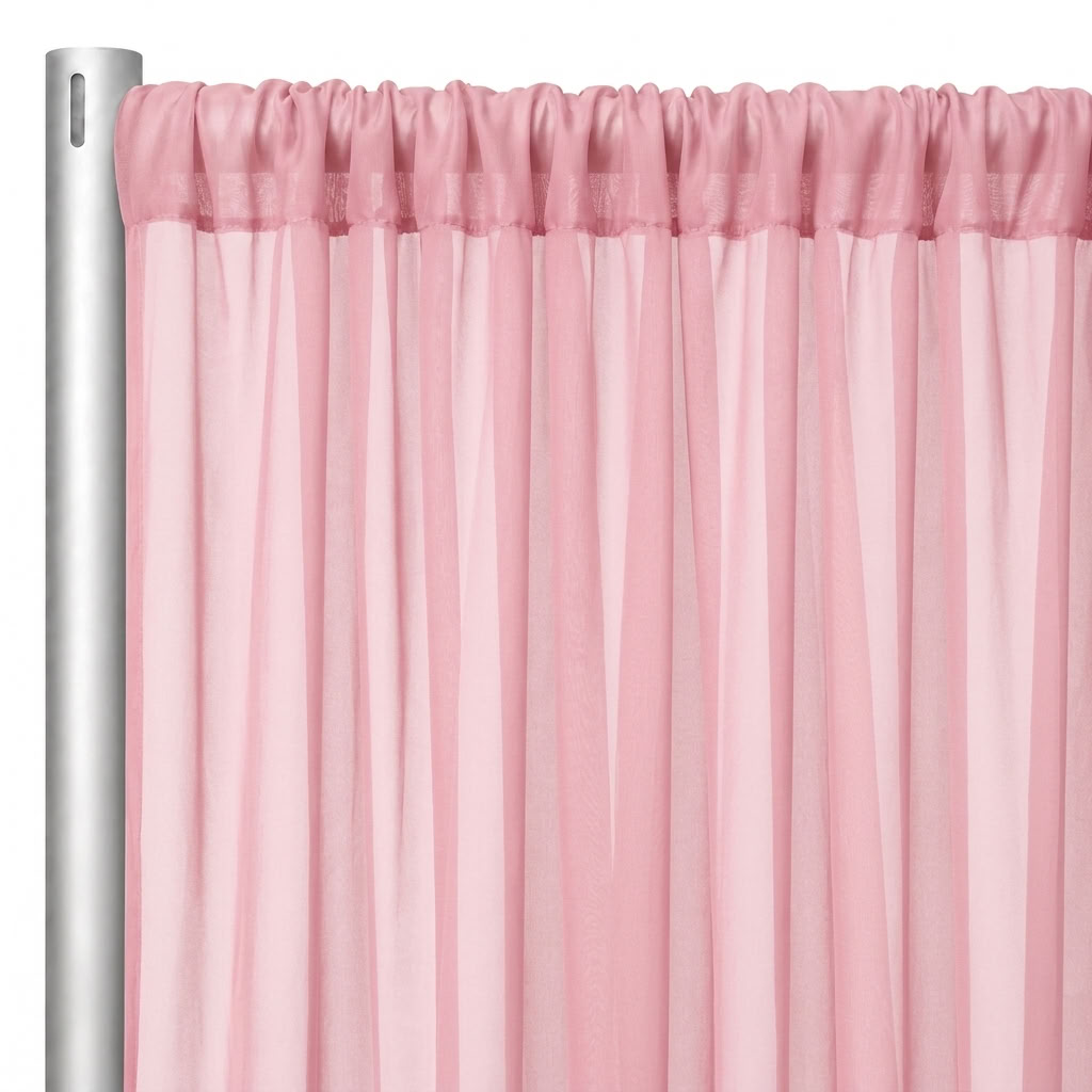 Chiffon Drapery Panel in D/Rose 1161 - hanging panel
