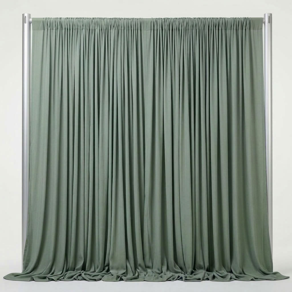 Interlock (Stretch) Drapery Panel in Sage/Green 1751 - fabric view 1