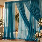 Chiffon Drapery Panel in Aqua 1136 - drapery view 7