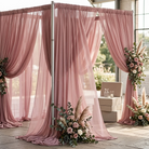 Chiffon Drapery Panel in Rose/Powder 318 - drapery view 3