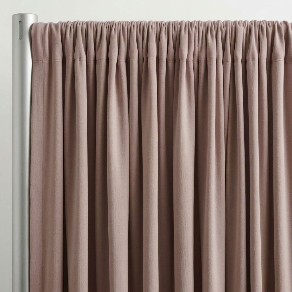 Interlock (Stretch) Drapery Panel in Mauve 1804 - hanging drapery