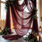 Chiffon Drapery Panel in Burgundy 1232 - drapery view 7