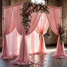 Chiffon Drapery Panel in Pink/Rose 1939 - drapery view 5