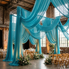 Chiffon Drapery Panel in Turquoise 1142 - drapery view 3