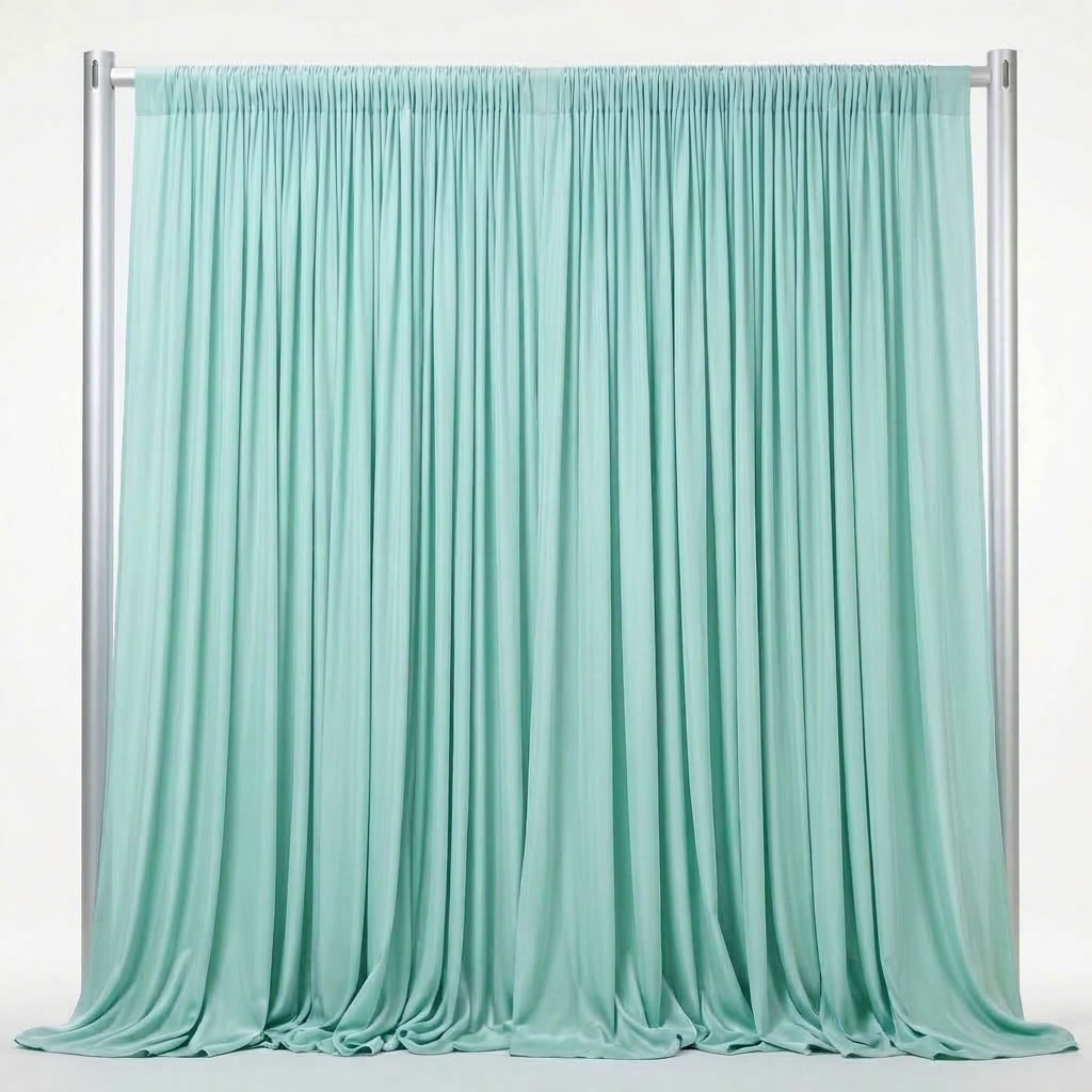 Interlock (Stretch) Drapery Panel in Mint 1769 - fabric view 2