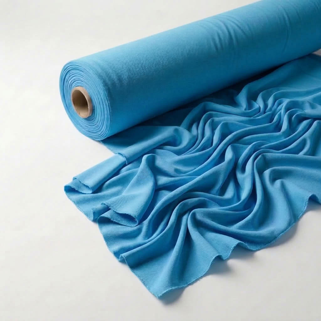 Interlock (Stretch) Drapery Panel in Aqua 1135 - fabric roll