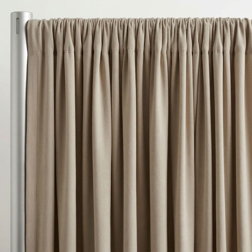 Interlock (Stretch) Drapery Panel in Stone 1775 - hanging drapery